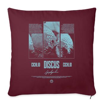 Discus Cichlidé Aquarium Fish Keeper - Housse de coussin décorative 45 x 45 cm - bordeaux - Devant