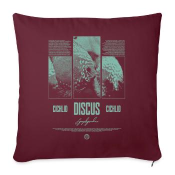 Discus Cichlidé Aquarium Fish Keeper - Housse de coussin décorative 45 x 45 cm - bordeaux - Devant