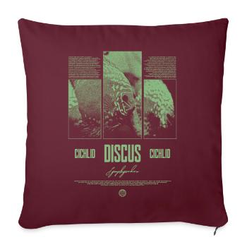 Discus Cichlidé Aquarium Fish Keeper - Housse de coussin décorative 45 x 45 cm - bordeaux - Devant