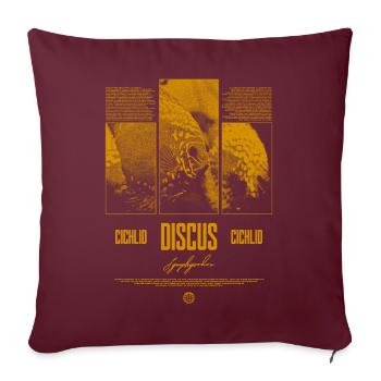 Discus Cichlidé Aquarium Fish Keeper - Housse de coussin décorative 45 x 45 cm - bordeaux - Devant