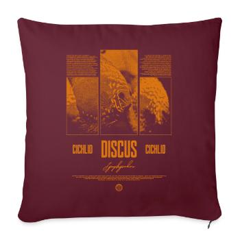 Discus Cichlidé Aquarium Fish Keeper - Housse de coussin décorative 45 x 45 cm - bordeaux - Devant