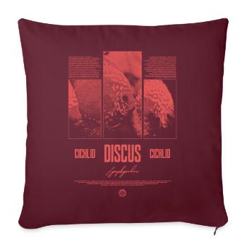 Discus Cichlidé Aquarium Fish Keeper - Housse de coussin décorative 45 x 45 cm - bordeaux - Devant