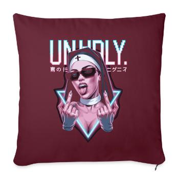 Provocateur et expressif – mode rebelle - Housse de coussin décorative 45 x 45 cm - bordeaux - Devant