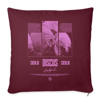 Discus Cichlidé Aquarium Fish Keeper - Housse de coussin décorative 45 x 45 cm - bordeaux - Devant
