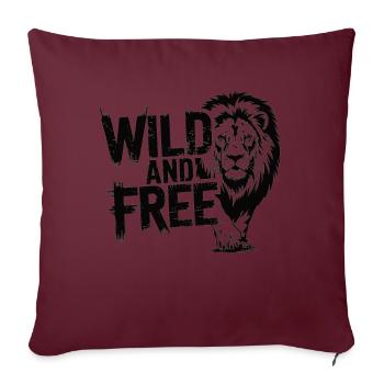 Wild and free Löwen Design - Sofakissenbezug 45 x 45 cm - Burgunderrot - Vorne