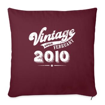 Millésime depuis Février 2010 Cadeau d’anniversaire - Housse de coussin décorative 45 x 45 cm - bordeaux - Devant
