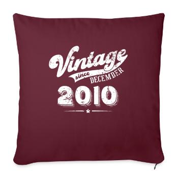 Millésime depuis Décembre 2010 Cadeau d’anniversaire - Housse de coussin décorative 45 x 45 cm - bordeaux - Devant