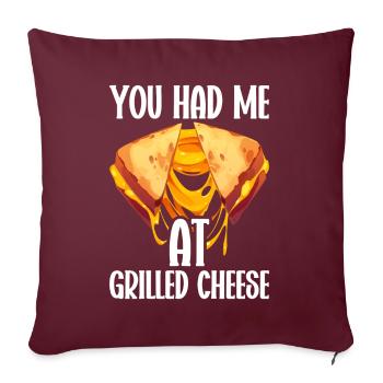 Grilled Cheese Grilled Cheese Foodie Cheese Sandwich - Housse de coussin décorative 45 x 45 cm - bordeaux - Devant