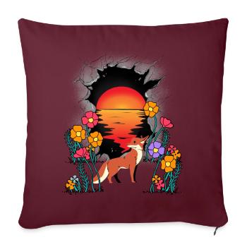 Nature Renard Renards Conte de fées Conte de fées Personnage Enfants - Housse de coussin décorative 45 x 45 cm - bordeaux - Devant
