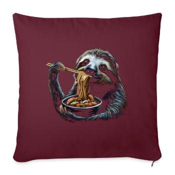 Funny Sloth Art Animal Sloth Ramen Noodle - Sofa pillowcase 17,3'' x 17,3'' (45 x 45 cm) - burgundy - Front