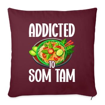 Som Tam Salade thaïlandaise Papaye Salade thaïlandaise Cuisine thaïlandaise - Housse de coussin décorative 45 x 45 cm - bordeaux - Devant