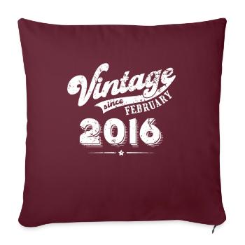 Millésime depuis février 2016 Cadeau d’anniversaire - Housse de coussin décorative 45 x 45 cm - bordeaux - Devant
