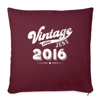 Millésime depuis Juin 2016 Cadeau d’anniversaire - Housse de coussin décorative 45 x 45 cm - bordeaux - Devant
