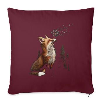Drôle Renard Renard Art Animal Nature Animaux Animaux Sauvages - Housse de coussin décorative 45 x 45 cm - bordeaux - Devant