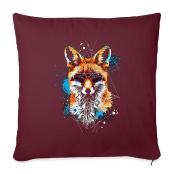 Drôle Renard Renard Art Animal Nature Animaux Animaux Sauvages - Housse de coussin décorative 45 x 45 cm - bordeaux - Devant
