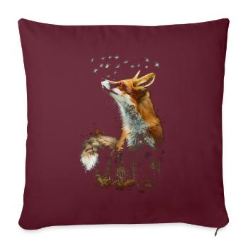 Drôle Renard Renard Art Animal Nature Animaux Animaux Sauvages - Housse de coussin décorative 45 x 45 cm - bordeaux - Devant