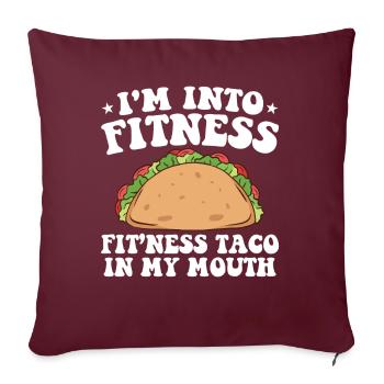 Fitness Taco In My Mouth T-shirt - Housse de coussin décorative 45 x 45 cm - bordeaux - Devant