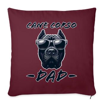 Cane Corso Italiano Papa Papa Cane Corso Cadeau - Housse de coussin décorative 45 x 45 cm - bordeaux - Devant