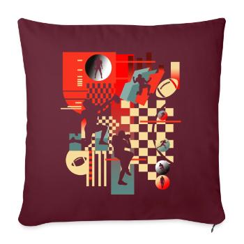 Abstract American Football Spieler Sport - Sofakissenbezug 45 x 45 cm - Burgunderrot - Vorne
