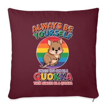 Quokka Disant Australie Drôle Quokka Cadeau - Housse de coussin décorative 45 x 45 cm - bordeaux - Devant
