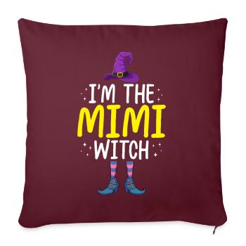 Je suis la sorcière Mimi - Housse de coussin décorative 45 x 45 cm - bordeaux - Devant
