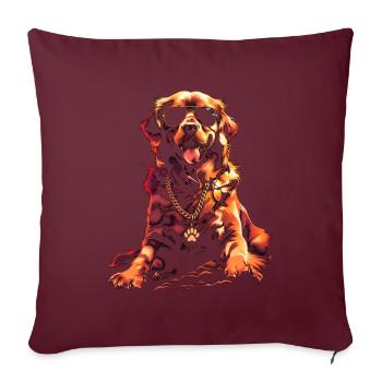 Funny Golden Retriever Dog Art Dog Owner - Sofa pillowcase 17,3'' x 17,3'' (45 x 45 cm) - burgundy - Front