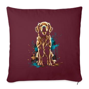 Funny Golden Retriever Dog Art Dog Owner - Sofa pillowcase 17,3'' x 17,3'' (45 x 45 cm) - burgundy - Front
