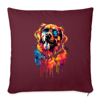 Funny Golden Retriever Dog Art Dog Owner - Sofa pillowcase 17,3'' x 17,3'' (45 x 45 cm) - burgundy - Front