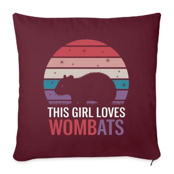 Wombat Disant Australie Drôle Wombats Cadeau - Housse de coussin décorative 45 x 45 cm - bordeaux - Devant