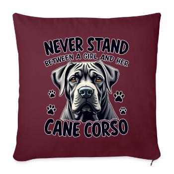 Cane Corso Italiano Cadeau drôle de Cane Corso - Housse de coussin décorative 45 x 45 cm - bordeaux - Devant