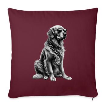 Funny Golden Retriever Dog Art Dog Owner - Sofa pillowcase 17,3'' x 17,3'' (45 x 45 cm) - burgundy - Front
