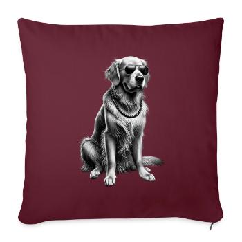 Funny Golden Retriever Dog Art Dog Owner - Sofa pillowcase 17,3'' x 17,3'' (45 x 45 cm) - burgundy - Front