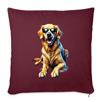 Funny Golden Retriever Dog Art Dog Owner - Sofa pillowcase 17,3'' x 17,3'' (45 x 45 cm) - burgundy - Front