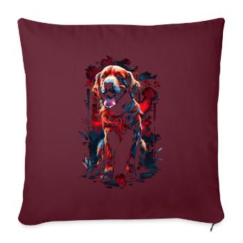 Funny Golden Retriever Dog Art Dog Owner - Sofa pillowcase 17,3'' x 17,3'' (45 x 45 cm) - burgundy - Front