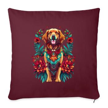 Funny Golden Retriever Dog Art Dog Owner - Sofa pillowcase 17,3'' x 17,3'' (45 x 45 cm) - burgundy - Front