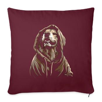 Funny Golden Retriever Dog Art Dog Owner - Sofa pillowcase 17,3'' x 17,3'' (45 x 45 cm) - burgundy - Front