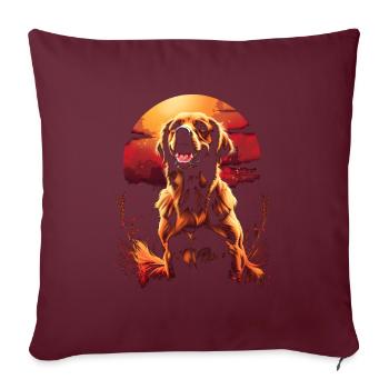 Funny Golden Retriever Dog Art Dog Owner - Sofa pillowcase 17,3'' x 17,3'' (45 x 45 cm) - burgundy - Front