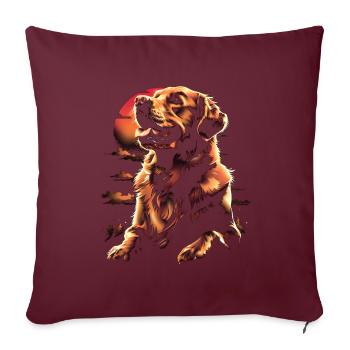 Funny Golden Retriever Dog Art Dog Owner - Sofa pillowcase 17,3'' x 17,3'' (45 x 45 cm) - burgundy - Front