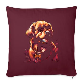 Funny Golden Retriever Dog Art Dog Owner - Sofa pillowcase 17,3'' x 17,3'' (45 x 45 cm) - burgundy - Front