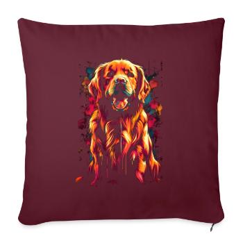 Funny Golden Retriever Dog Art Dog Owner - Sofa pillowcase 17,3'' x 17,3'' (45 x 45 cm) - burgundy - Front