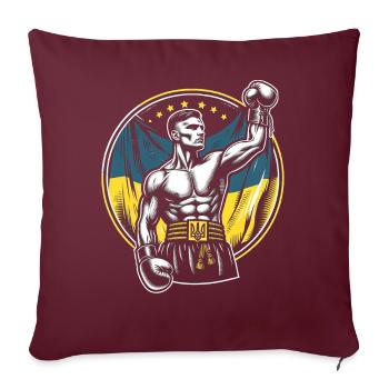 Boxeur ukrainien Boxeur patriotique - Housse de coussin décorative 45 x 45 cm - bordeaux - Devant