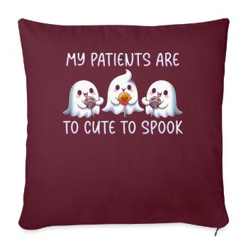 Mes patients sont trop mignons pour effrayer - Housse de coussin décorative 45 x 45 cm - bordeaux - Devant