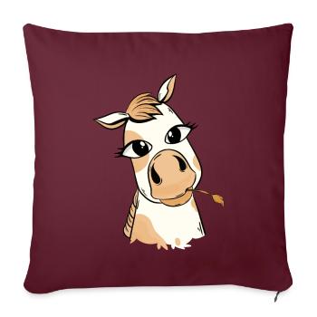 Bébé Poulain Poney Cheval Chevaux Enfants Enfant - Housse de coussin décorative 45 x 45 cm - bordeaux - Devant