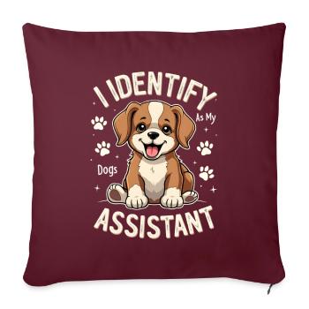 Funny Dog Art Dog Owner Dog Assistant - Sofa pillowcase 17,3'' x 17,3'' (45 x 45 cm) - burgundy - Front