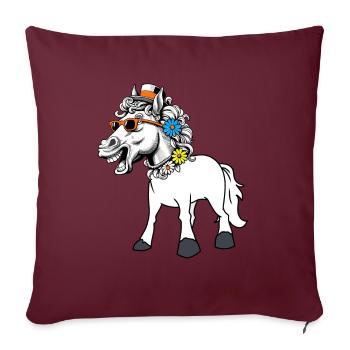 Cheval Diva Star Chevaux Lady Starlet Gaul Cavalier - Housse de coussin décorative 45 x 45 cm - bordeaux - Devant