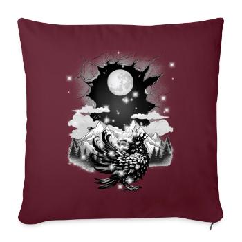 mystique conte de fées conte de fées personnage corbeau corbeau corbeau - Housse de coussin décorative 45 x 45 cm - bordeaux - Devant