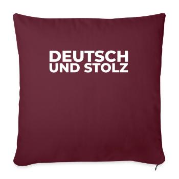Deutsch Und Stolz Deutschland Deutscher - Sofakissenbezug 45 x 45 cm - Burgunderrot - Vorne