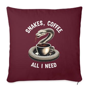 Drôle Snake Art Serpent Café Reptiles - Housse de coussin décorative 45 x 45 cm - bordeaux - Devant