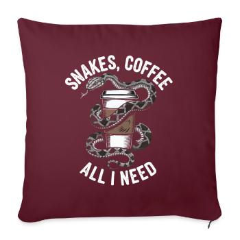 Drôle Snake Art Serpent Café Reptiles - Housse de coussin décorative 45 x 45 cm - bordeaux - Devant