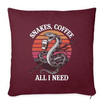 Funny Snake Art Snake Coffee Reptiles - Sofa pillowcase 17,3'' x 17,3'' (45 x 45 cm) - burgundy - Front